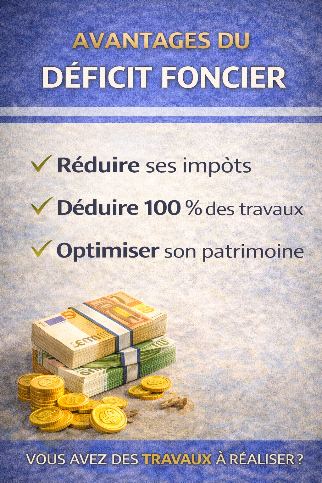 Principales règles et avantages du déficit foncier